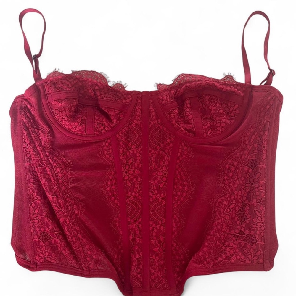 Urban Outfitters Burgundy Lace Bustier